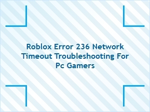 Roblox Error 236: Fix Network Timeout on Pc